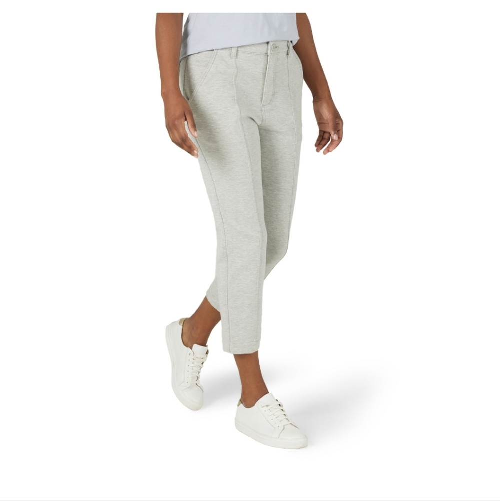 Lee Women's High Rise Straight Leg Cropped Knit Pants